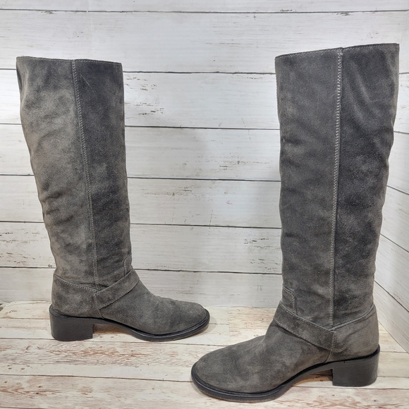 Bettye Muller grey suede tall boots - Picture 12 of 13